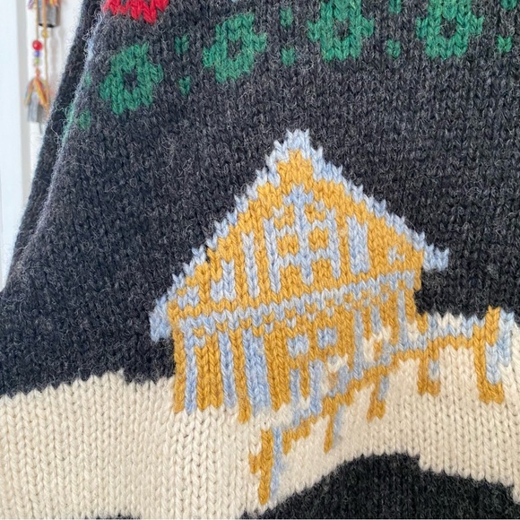 Vintage United Colors of Benetton Shetland Wool Scandi Fair Isle Sweater L - Picture 9 of 16